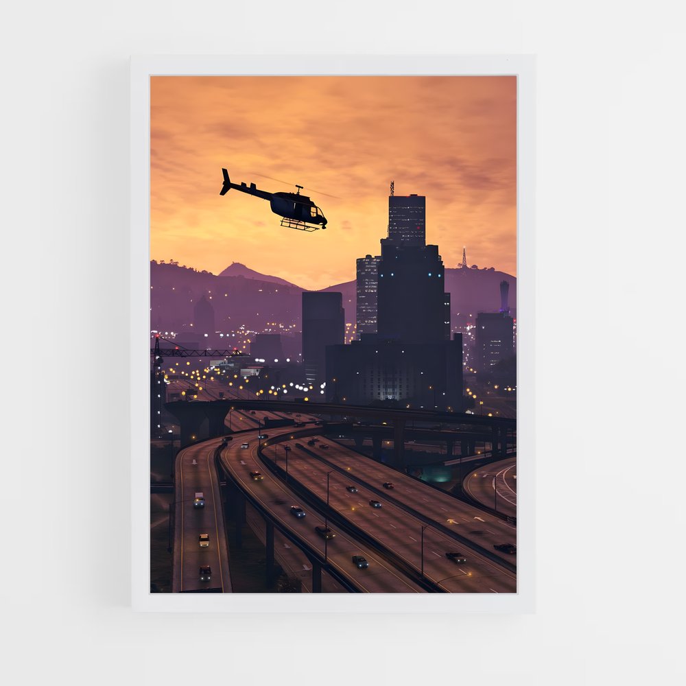 Poster Night in Los Santos – affiche GTA V (vue 3)